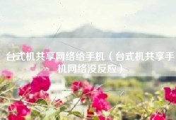 台式机共享网络给手机（台式机共享手机网络没反应）