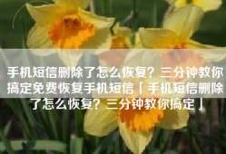 手机短信删除了怎么恢复？三分钟教你搞定免费恢复手机短信「手机短信删除了怎么恢复？三分钟教你搞定」