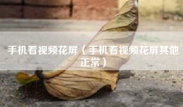 手机看视频花屏（手机看视频花屏其他正常）