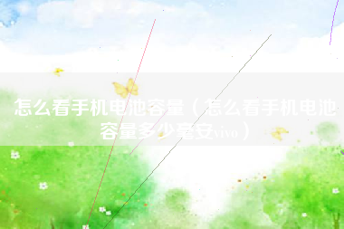 怎么看手机电池容量（怎么看手机电池容量多少毫安vivo）